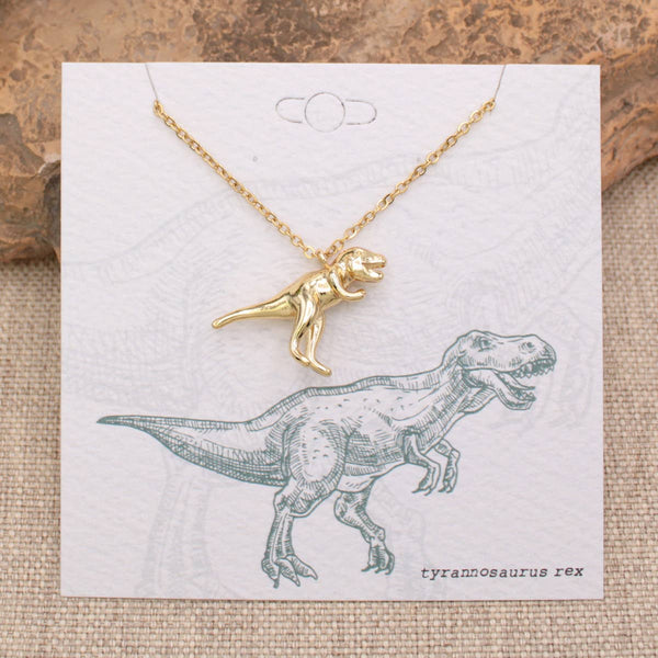 Prehistoric Times Gold Tyrannosaurus Rex Necklace