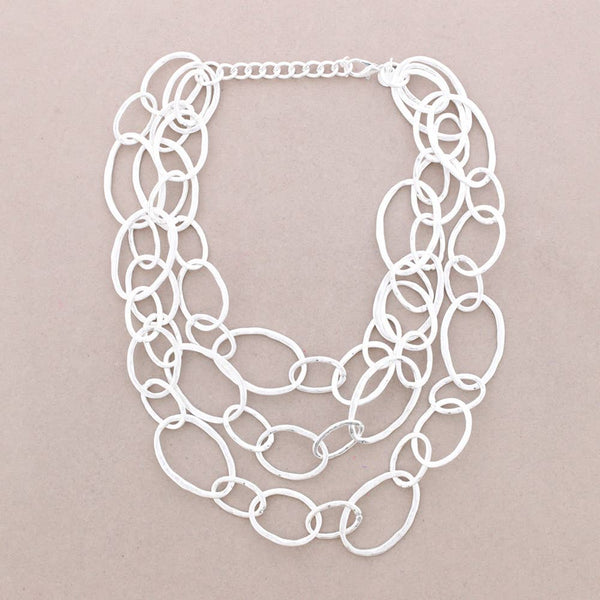Triple Link Metal Necklace