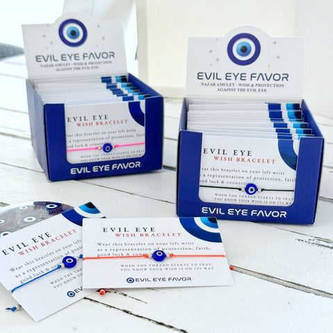 Adjustable Evil Eye Wish Bracelet - 25 with Display Box