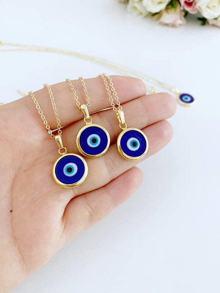 Blue Evil Eye Necklace, Blue Murano Evil Eye Bead, Turkish Evil Eye Necklace