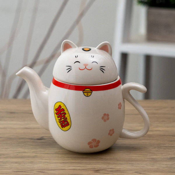 22oz 6"H Lucky Cat Tea Pot (1/12)