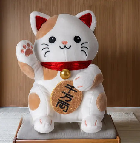 8"H Maneki Neko Lucky Cat Squishable Plush