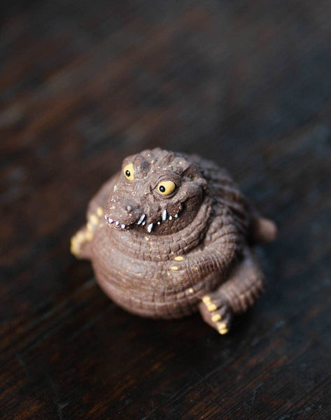 Gohobi Handmade Ceramic YiXing Clay Large Crocodile Ornament