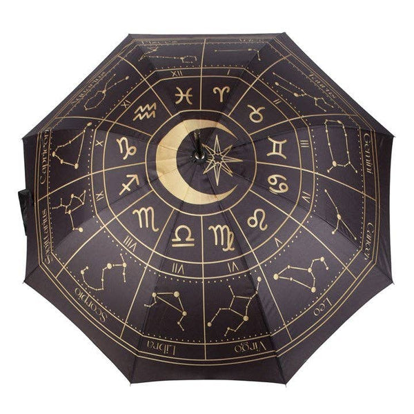 Black Astrology Wheel Zodiac Umbrella