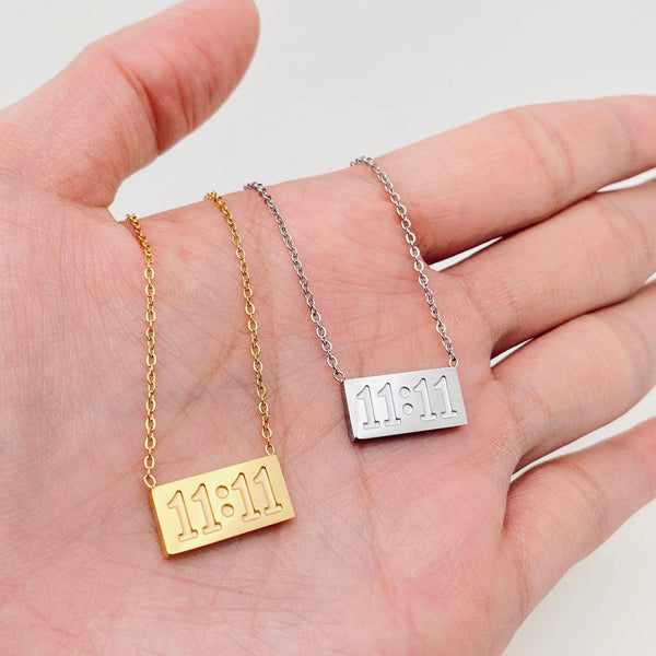 "11:11" Charm Pendant Stainless Steel Necklace - FGS