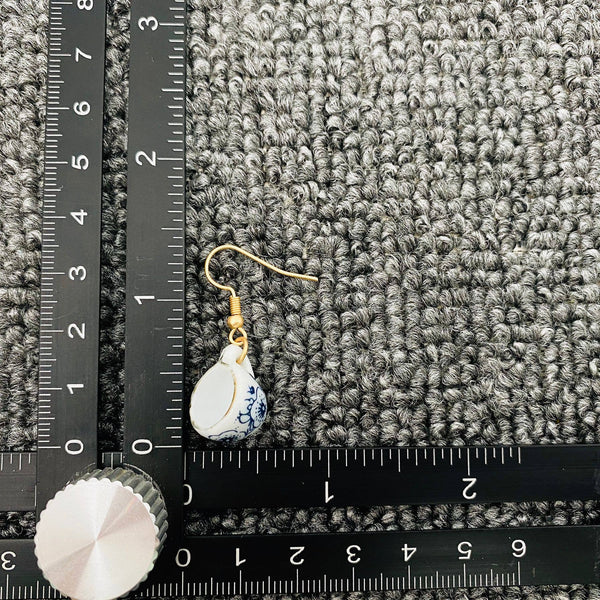 China Ceramic Teapot & Tea Cup Charm Dangle Earrings