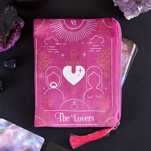 14192 6PC Lovers Tarot Cards Zipper Pouch Pack