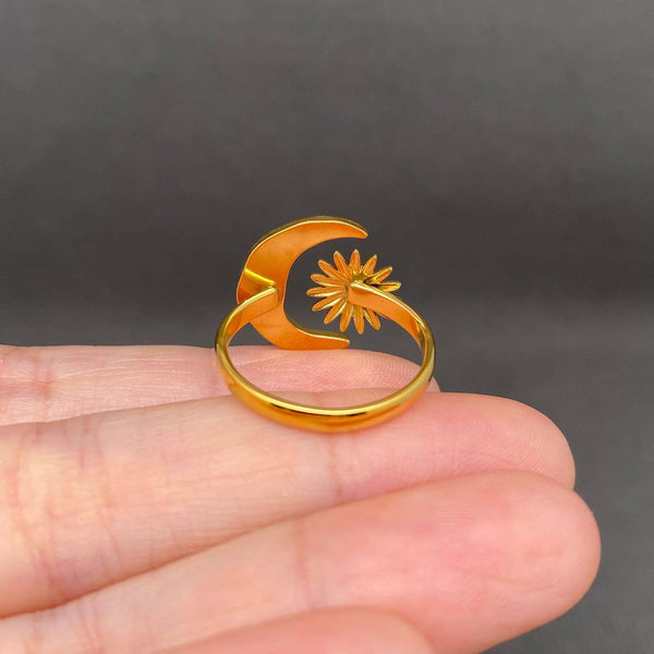 Star Moon 18K Gold Plated Stainless Steel Ring - FGS/MS