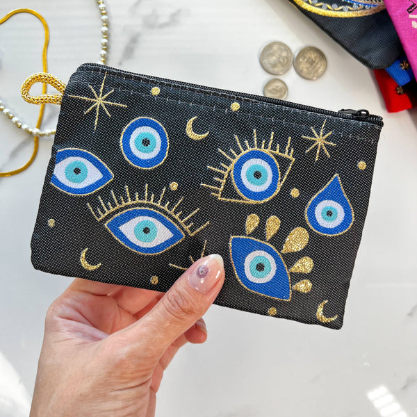 Cute Small Pouch, Fabric Coin Purse, Evil Eye Coin Purse