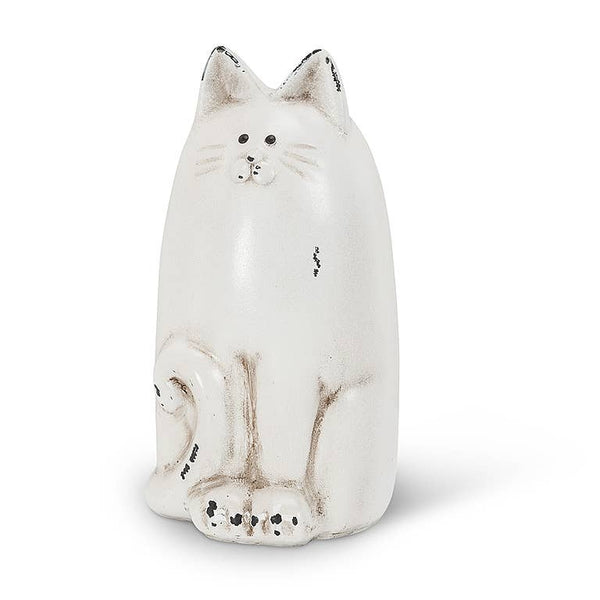 Sm Sitting Cat-White-6"H
