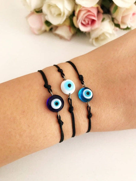 Murano Glass Evil Eye Bracelet,Blue Evil Eye Thread Bracelet