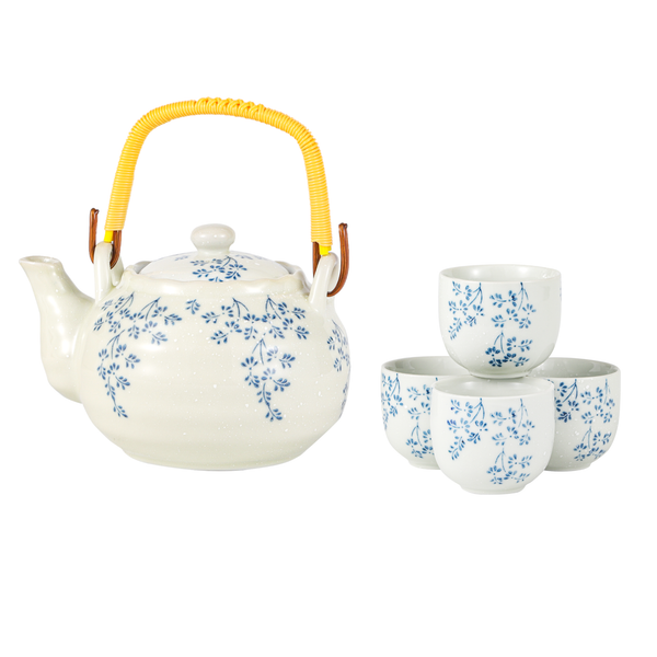 Hana Shidare Floral Tea Set 22oz Tea Pot with 4 Cups (1/12)