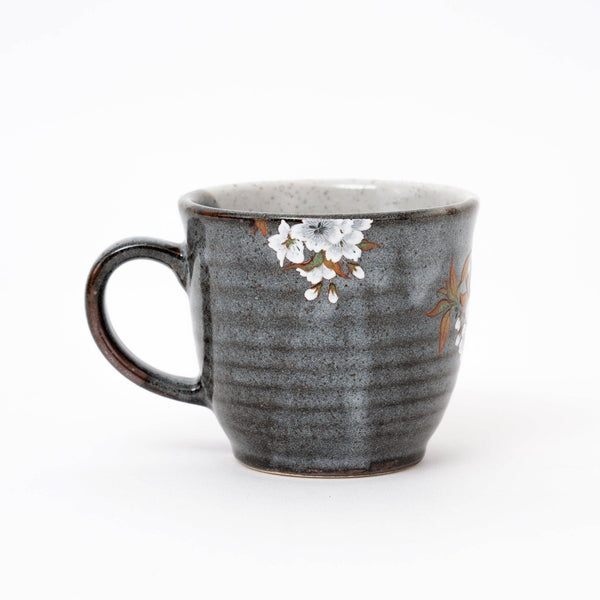 Handmade Kutani Ware Yoshidaya Cherry Bird Mug