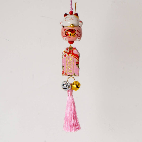 13 Inch Length Maneki Neo Lucky Cat Hanging Charm (12/120)