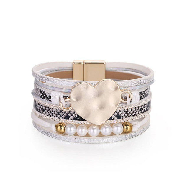Heart Pearl Multilayer Magnetic Bracelets
