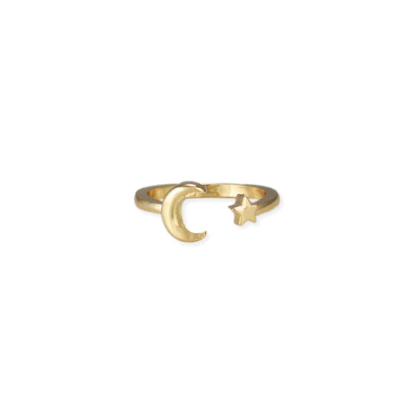 Gold Star Moon Adjustable Toe Rings