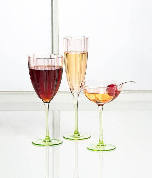 Flower Look Wine Glass-8.5"H(13oz)