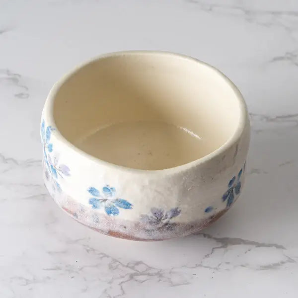 Blue Sakura Cherry Blossoms Mini Matcha Bowl 8oz 3.75"D