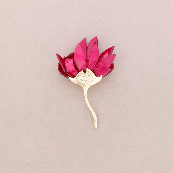 Resin Metal Flower Brooch