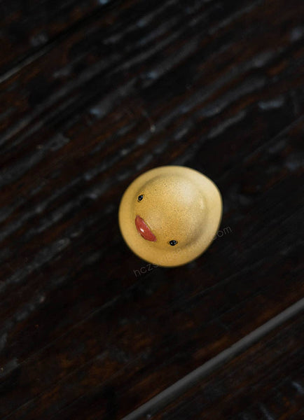 Gohobi Handmade Ceramic YiXing Clay Yellow Duck Ornament Tea pet