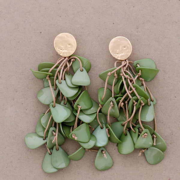 Resin Petals Hanging Earrings