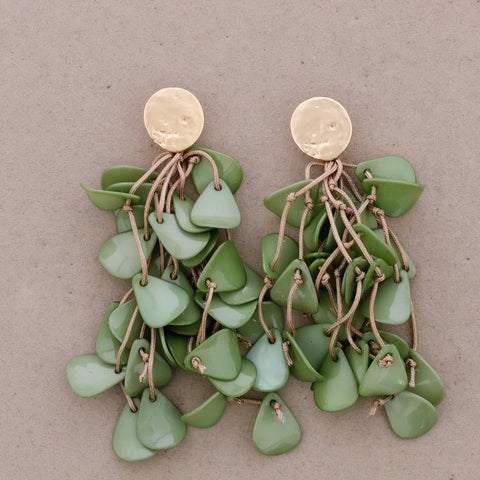 Resin Petals Hanging Earrings