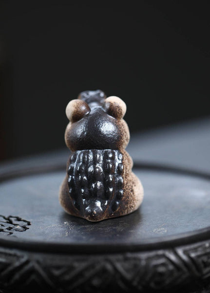 Gohobi Handmade Ceramic YiXing Clay Seating Crocodile Orname