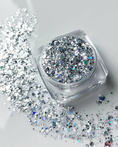 Silver White Sparkle Gray Pearl Face and Body Glitter Gel