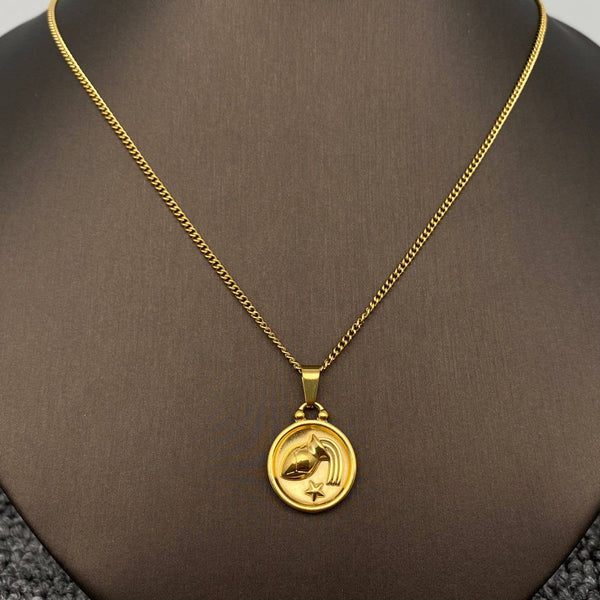 Zodiac 12 Constellation 18K Gold Plated SS Necklace - FGS
