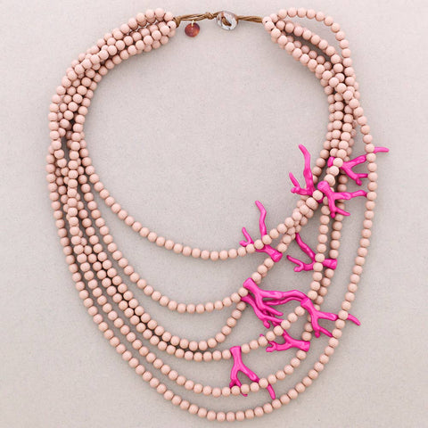 Resin Coral Ball Necklace