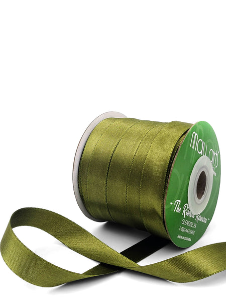~5/8"Luster Double Face Satin Ribbon, Olive Green
