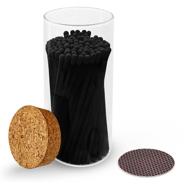 4" Matches in Large Chic Cork Top Jar - Color(s) of Choice