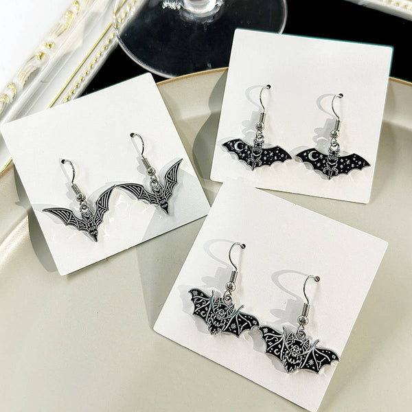 DARK HALLOWEEN FUNNY CREATIVE BAT EARRINGS_CWAJE1842
