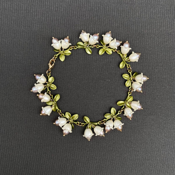 Freshwater Pearl Lily of The Valley Bracelet