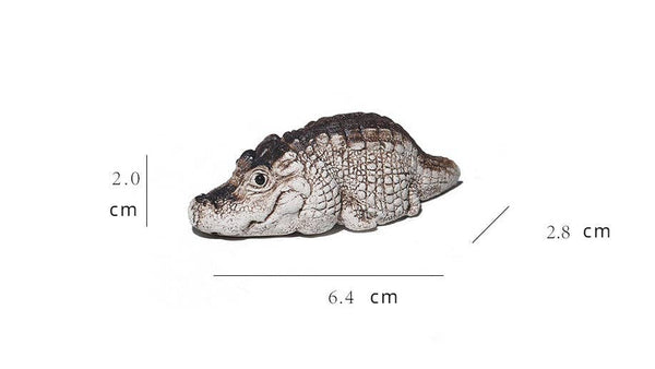Gohobi Handmade Ceramic YiXing Clay Laying Crocodile