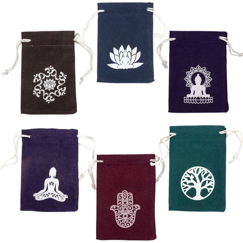 Printed Cotton Pouch- Asst'D Patterns (Set of 6)