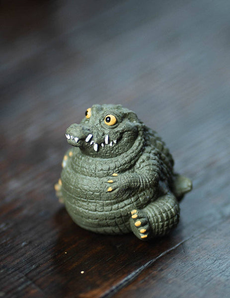 Gohobi Handmade Ceramic YiXing Clay Large Crocodile Ornament