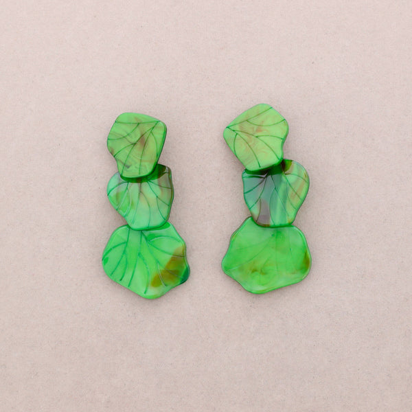 Triple Leaf Resin Earrings