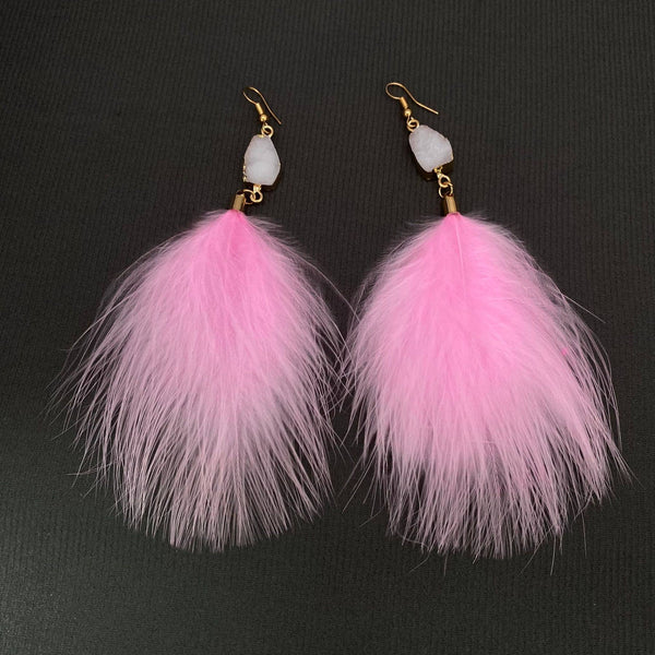 Feather Pendant Earrings