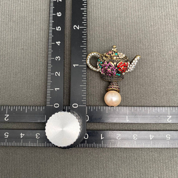 Vintage Rhinestones Inlaid Teapot Earrings