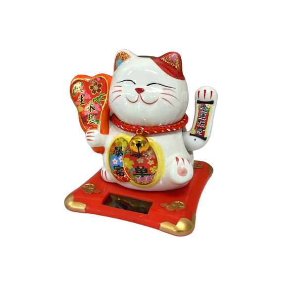 5 Inch Tall Solar Powered Lucky Cat With Movable Arm (1/60)