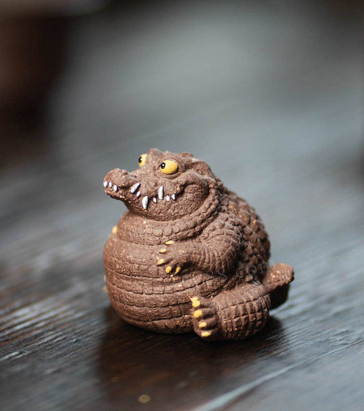 Gohobi Handmade Ceramic YiXing Clay Large Crocodile Ornament