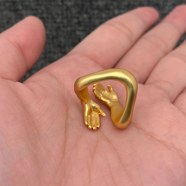 Embrace Love with Hands Adjustable Ring Valentine's Day Gift