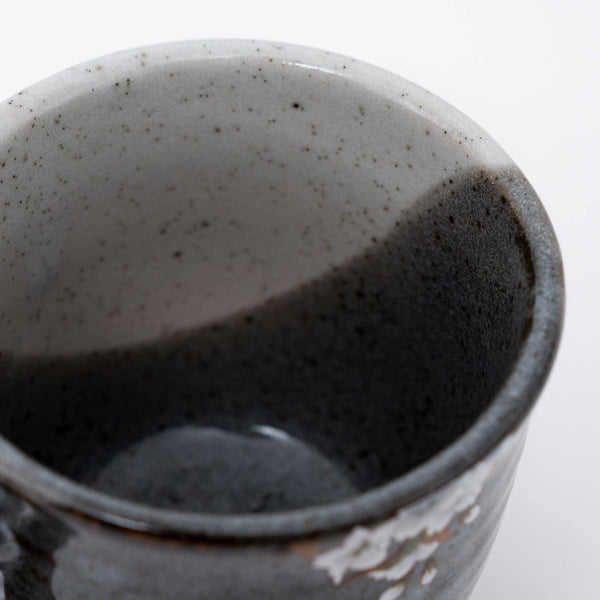 Handmade Kutani Ware Yoshidaya Cherry Bird Mug