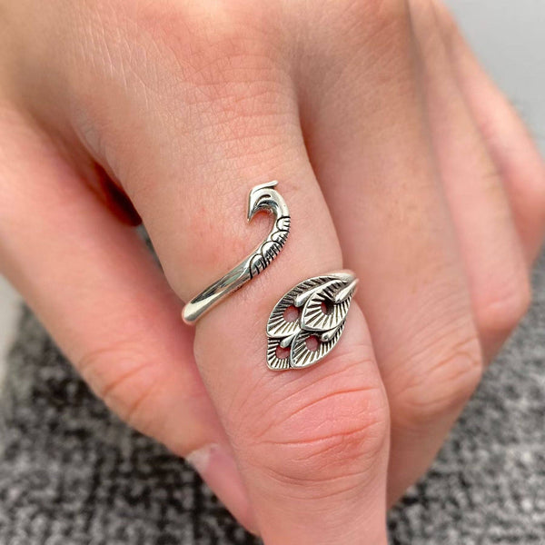 Peacock Shape Adjustable Ring