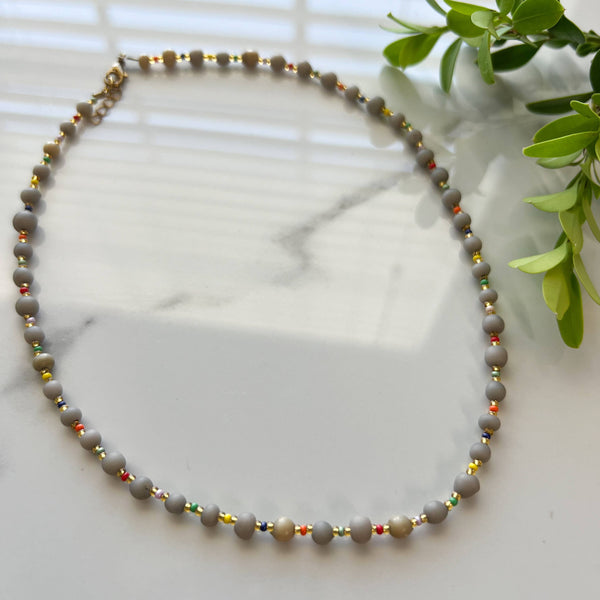 Glass Beaded Necklace, Handmade Necklace, Cute Jewelry