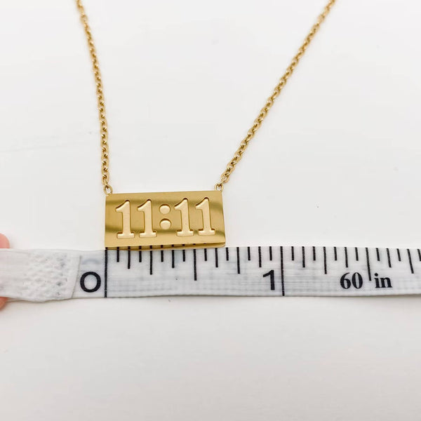 "11:11" Charm Pendant Stainless Steel Necklace - FGS