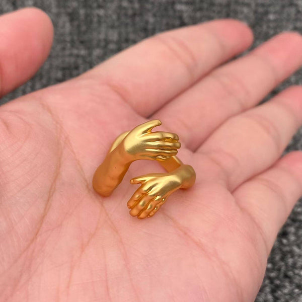 Embrace Love with Hands Adjustable Ring Valentine's Day Gift