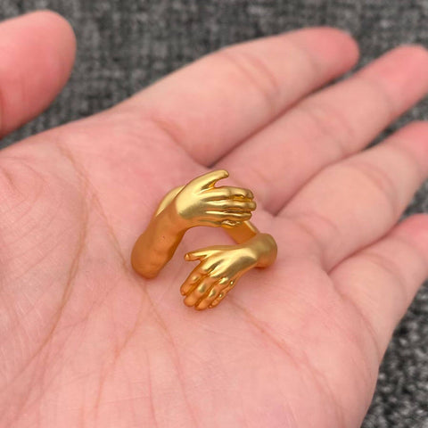 Embrace Love with Hands Adjustable Ring Valentine's Day Gift