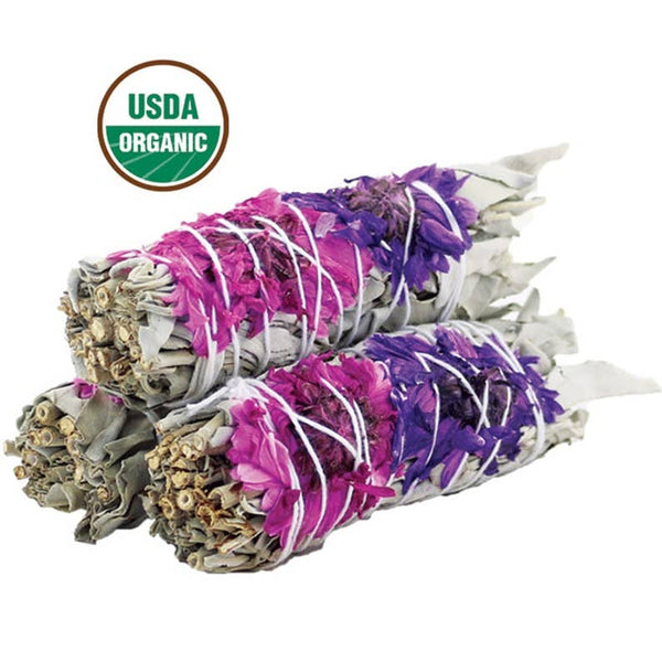 White Sage Smudge Stick, Blissful Floral | 4 in.